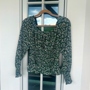 Madewell Smocked-Waist Crop Top